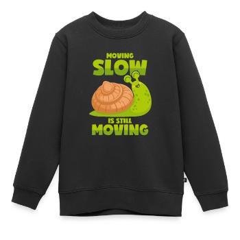 Langsame Schnecke - Motivation - Kinder Premium Organic Sweatshirt - Schwarz - Vorne - AI Model Kid Female (0cm)