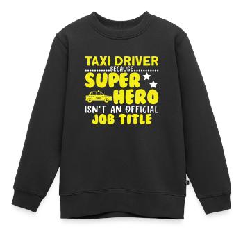 Taxi Driver Superhero Taxi Taxifahrer - Kinder Premium Organic Sweatshirt - Schwarz - Vorne - AI Model Kid Female (0cm)