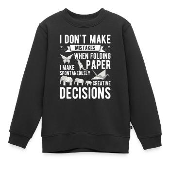 Origami Japanische Kunst Faltender Kranich Papier - Kinder Premium Organic Sweatshirt - Schwarz - Vorne - AI Model Kid Female (0cm)