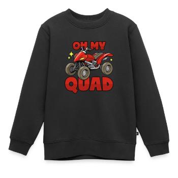 Quad Wortwitz, ATV Spruch - Kinder Premium Organic Sweatshirt - Schwarz - Vorne - AI Model Kid Female (0cm)