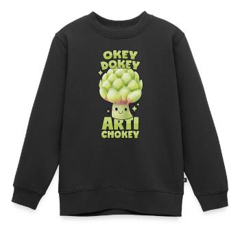 Artischocke: Okey Dokey Artichokey - Kinder Premium Organic Sweatshirt - Schwarz - Vorne - AI Model Kid Female (0cm)