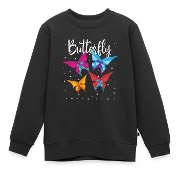 Origami Japanische Kunst Faltender Kranich Papier - Kinder Premium Organic Sweatshirt - Schwarz - Vorne - AI Model Kid Female (0cm)