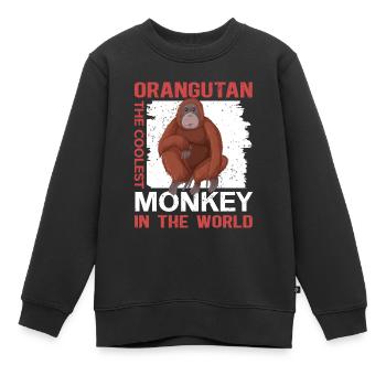 Singes orangs-outans Cadeau Orang-outan - Sweat Premium enfant bio - noir - Devant - AI Model Kid Female (0cm)