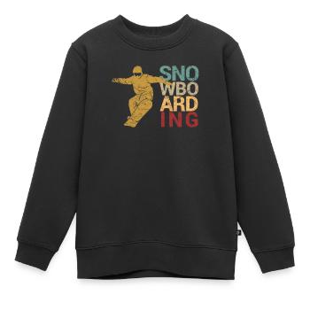Snowboard Boarder Sports d’hiver Vacances Snowboard - Sweat Premium enfant bio - noir - Devant - AI Model Kid Female (0cm)