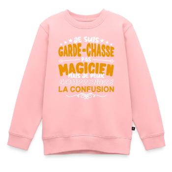 Garde-Chasse | Garde-Chasse pas Magicien | Meilleu - Sweat Premium enfant bio - rose - Devant - AI Model Kid Female (0cm)
