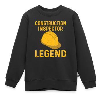 Building Inspector Legend - Kids Premium Organic Sweatshirt - black - Front - AI Model Kid Female (0cm)
