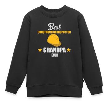 Building inspector grandfather - Kids Premium Organic Sweatshirt - black - Front - AI Model Kid Female (0cm)