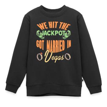 We Hit The Jackpot Got Married In Vegas Retro - Kinder Premium Organic Sweatshirt - Schwarz - Vorne - AI Model Kid Female (0cm)