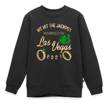 We Hit The Jackpot Married In Las Vegas 2021 Retro - Kinder Premium Organic Sweatshirt - Schwarz - Vorne - AI Model Kid Female (0cm)