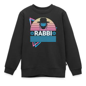 Rabbiner Jude Jüdisch Hebräisch Retro - Kinder Premium Organic Sweatshirt - Schwarz - Vorne - AI Model Kid Female (0cm)