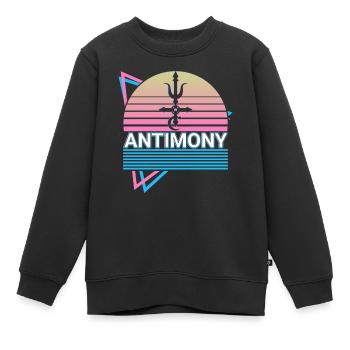 Antimoine Alchimie Rétro - Sweat Premium enfant bio - noir - Devant - AI Model Kid Female (0cm)