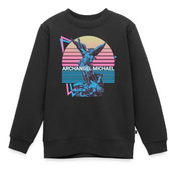 Archange Michel - Sweat Premium enfant bio - noir - Devant - AI Model Kid Female (0cm)