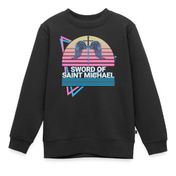 Das Schwert des Heiligen Michael - Kinder Premium Organic Sweatshirt - Schwarz - Vorne - AI Model Kid Female (0cm)