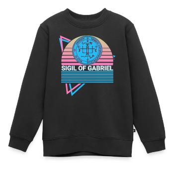 Siegel von Gabriel Erzengel Siegel Retro - Kinder Premium Organic Sweatshirt - Schwarz - Vorne - AI Model Kid Female (0cm)