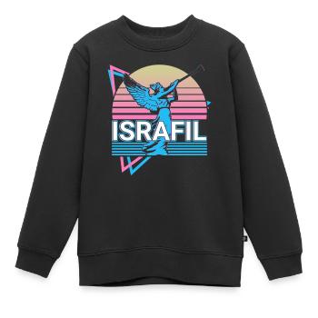 Israfil Archange Rétro - Sweat Premium enfant bio - noir - Devant - AI Model Kid Female (0cm)
