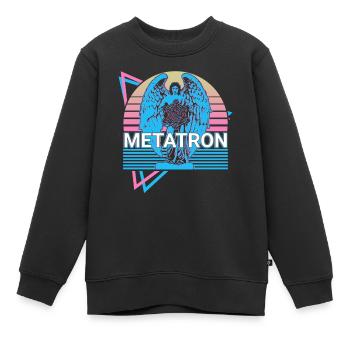 Métatron Archange Rétro - Sweat Premium enfant bio - noir - Devant - AI Model Kid Female (0cm)