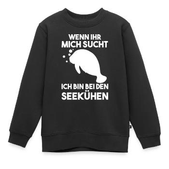 Meerkuh Seekuh - Kinder Premium Organic Sweatshirt - Schwarz - Vorne - AI Model Kid Female (0cm)