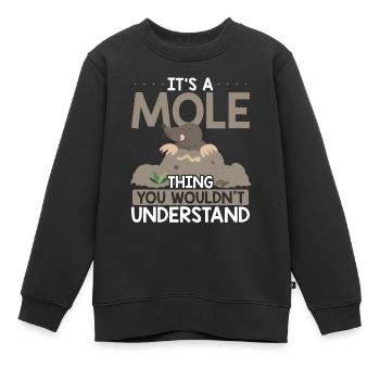 C’est une taupe - Sweat Premium enfant bio - noir - Devant - AI Model Kid Female (0cm)