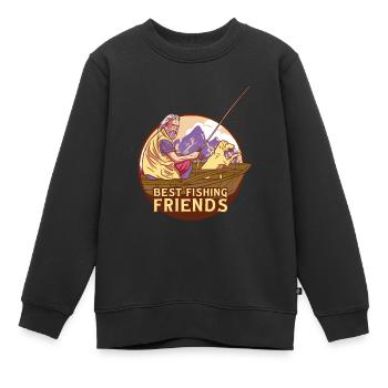 Beste Angelfreunde Beste Angelfreunde Inspiration - Kinder Premium Organic Sweatshirt - Schwarz - Vorne - AI Model Kid Female (0cm)