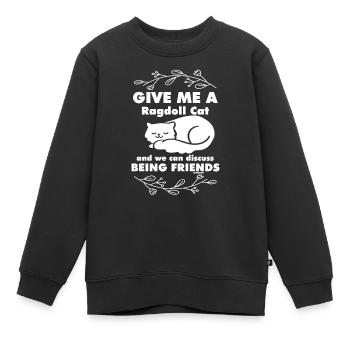 Ragdoll Katze Katzenmama Katzendame - Kinder Premium Organic Sweatshirt - Schwarz - Vorne - AI Model Kid Female (0cm)