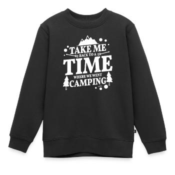 Slogan de camping cool - Sweat Premium enfant bio - noir - Devant - AI Model Kid Female (0cm)