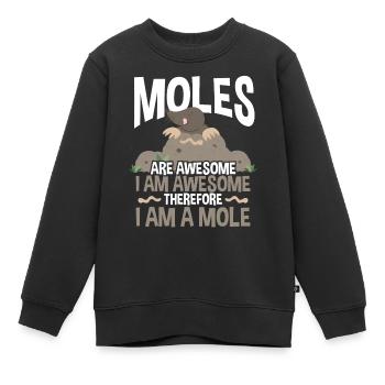 Les taupes sont super - Sweat Premium enfant bio - noir - Devant - AI Model Kid Female (0cm)
