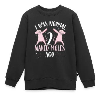 Zwei dabbende Nackte Maulwürfe - Kinder Premium Organic Sweatshirt - Schwarz - Vorne - AI Model Kid Female (0cm)