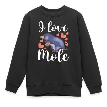J’aime la taupe - Sweat Premium enfant bio - noir - Devant - AI Model Kid Female (0cm)