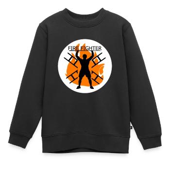 Feuerwehrmann - Kinder Premium Organic Sweatshirt - Schwarz - Vorne - AI Model Kid Female (0cm)