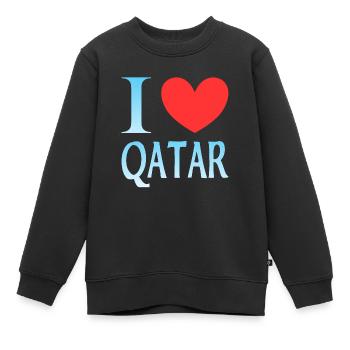 Ich liebe Katar - Kinder Premium Organic Sweatshirt - Schwarz - Vorne - AI Model Kid Female (0cm)