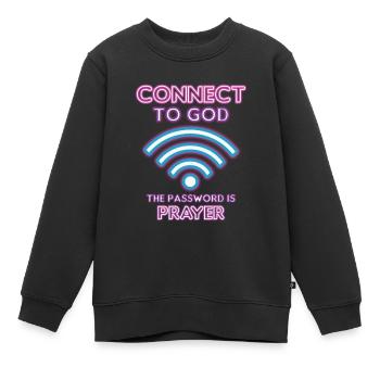 Verbunden Mit Gott, Passwort, Gebet. - Kinder Premium Organic Sweatshirt - Schwarz - Vorne - AI Model Kid Female (0cm)