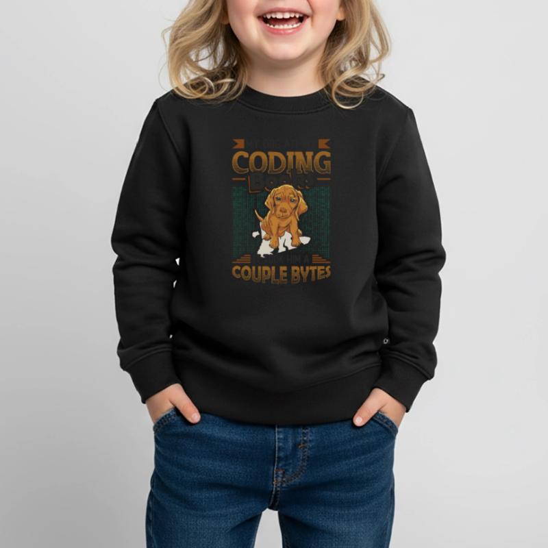 Dog Bytes Code Computer Joke Programming Kids Premium Organic Sweatshirt