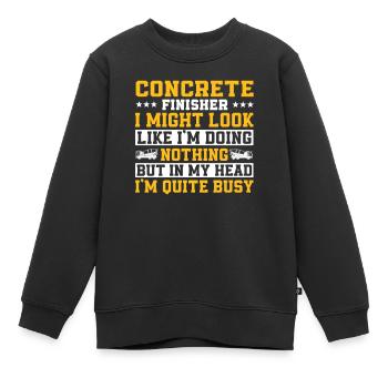 Drôle de conception de polisseuse à béton - Sweat Premium enfant bio - noir - Devant - AI Model Kid Female (0cm)