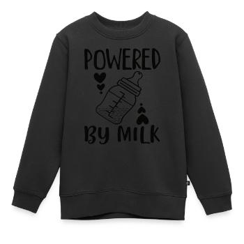 Nouveau-né Naissance Lait alimentaire - Sweat Premium enfant bio - noir - Devant - AI Model Kid Female (0cm)