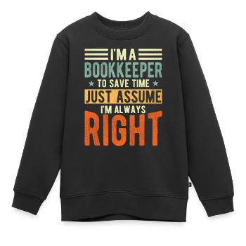 Buchhalter - Kinder Premium Organic Sweatshirt - Schwarz - Vorne - AI Model Kid Female (0cm)