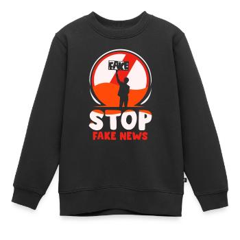 Halte aux fake news Droit de la presse Liberté de la presse - Sweat Premium enfant bio - noir - Devant - AI Model Kid Female (0cm)