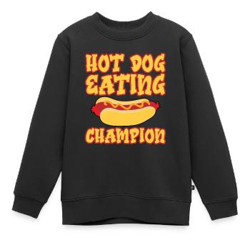 Champion mangeur de hot-dogs 5 - Sweat Premium enfant bio - noir - Devant - AI Model Kid Female (0cm)