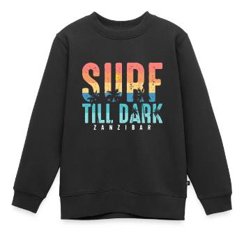 Surfen Tansania Palmenstrand Souvenir Afrika - Kinder Premium Organic Sweatshirt - Schwarz - Vorne - AI Model Kid Female (0cm)