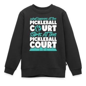 Pickleball Que se passe-t-il au - Sweat Premium enfant bio - noir - Devant - AI Model Kid Female (0cm)