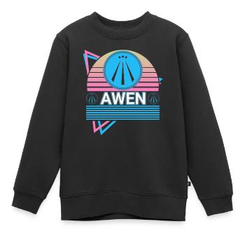 Awen Druide Paganisme Celtique Wiccan Rétro - Sweat Premium enfant bio - noir - Devant - AI Model Kid Female (0cm)