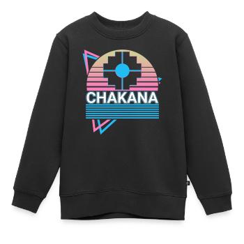 Chakana Inca Cross Rétro - Sweat Premium enfant bio - noir - Devant - AI Model Kid Female (0cm)