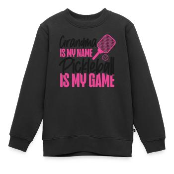 Pickleball Grandma Grandma Is My - Kinder Premium Organic Sweatshirt - Schwarz - Vorne - AI Model Kid Female (0cm)