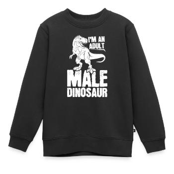 Dinosaure Dinosaure adulte - Sweat Premium enfant bio - noir - Devant - AI Model Kid Female (0cm)
