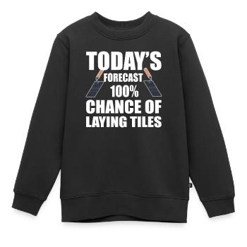 Lustiges Fliesenleger Shirt - Kinder Premium Organic Sweatshirt - Schwarz - Vorne - AI Model Kid Female (0cm)