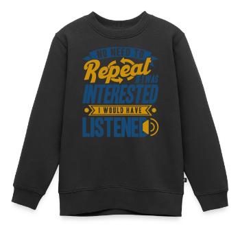 Humour noir Sarcasme Ironie Cadeau - Sweat Premium enfant bio - noir - Devant - AI Model Kid Female (0cm)