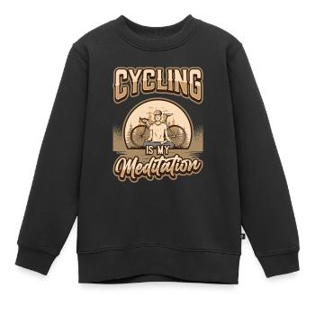 Radfahren Ist Meine Meditation, Radfahrer. - Kinder Premium Organic Sweatshirt - Schwarz - Vorne - AI Model Kid Female (0cm)