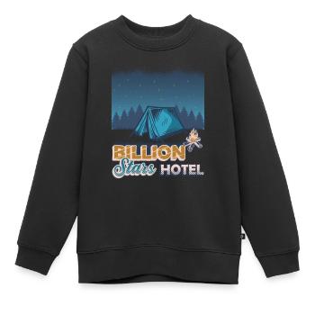 Billion Stars Hotel, Outdoor Camping. - Kinder Premium Organic Sweatshirt - Schwarz - Vorne - AI Model Kid Female (0cm)