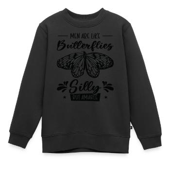 Papillon céleste Silly Men Aimable Insect Fan - Sweat Premium enfant bio - noir - Devant - AI Model Kid Female (0cm)