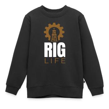 Rig Life Öl Bohren Bohrinsel - Kinder Premium Organic Sweatshirt - Schwarz - Vorne - AI Model Kid Female (0cm)