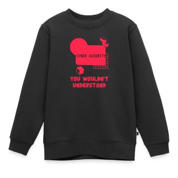 Cybersécurité - Informaticien de sécurité informatique - Sweat Premium enfant bio - noir - Devant - AI Model Kid Female (0cm)